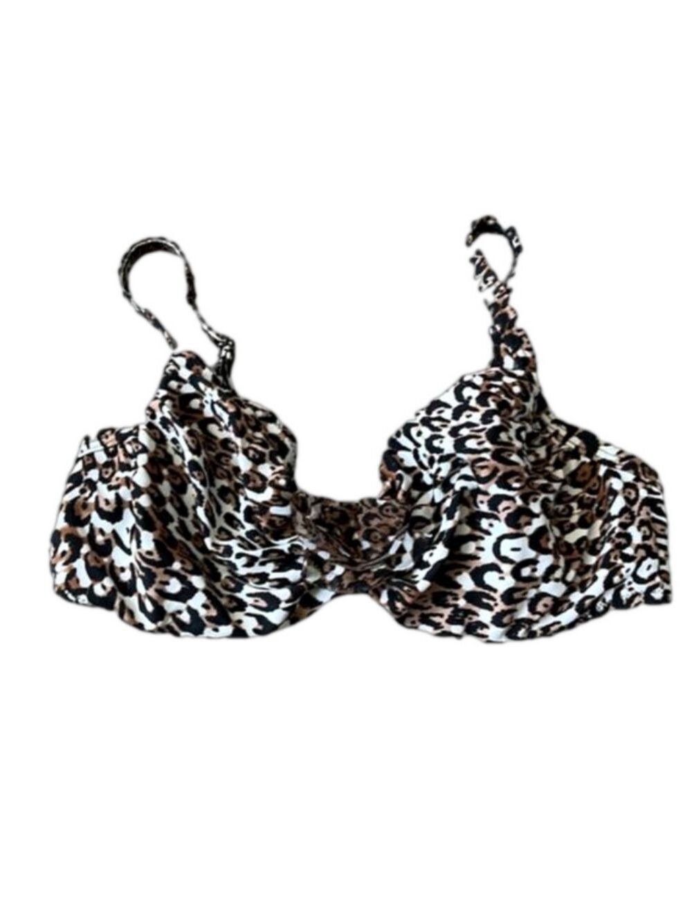PROFILE BY GOTTEX Leopard Print Bikini Top, Bra Style with Underwire 32D